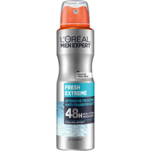 اسپری دئودورانت لورال Loreal مردانه طوسی مدل Fresh Extreme حجم 250 میل