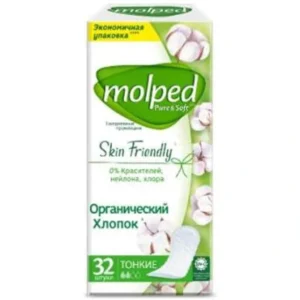 پد روزانه مولپد Molped مدل Skin Friendly بسته 32 عددی