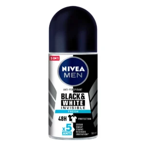مام ضد تعریق مردانه نیوا Nivea مدل Black & White Invisible Fresh حجم 50 میل