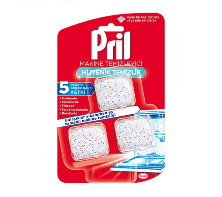 قرص جرمگیر ماشین ظرفشویی پریل Pril مدل 5 کاره بسته 3 عددی