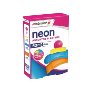 چسب زخم رنگی نئونی مستر پلاست Master Plast چهار سایز بسته 60 تایی