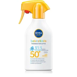 اسپری ضد آفتاب کودک نیوآ NIVEA مدل Hassas Koruma با SPF +50 حجم 270 میلی‌ لیتر