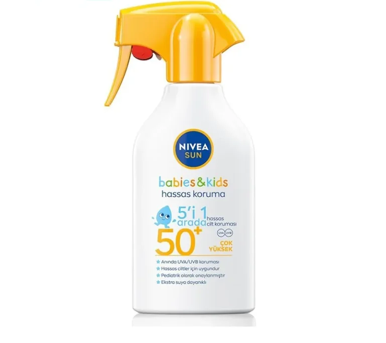 اسپری ضد آفتاب کودک نیوآ NIVEA مدل Hassas Koruma با SPF +50 حجم 270 میلی لیتر