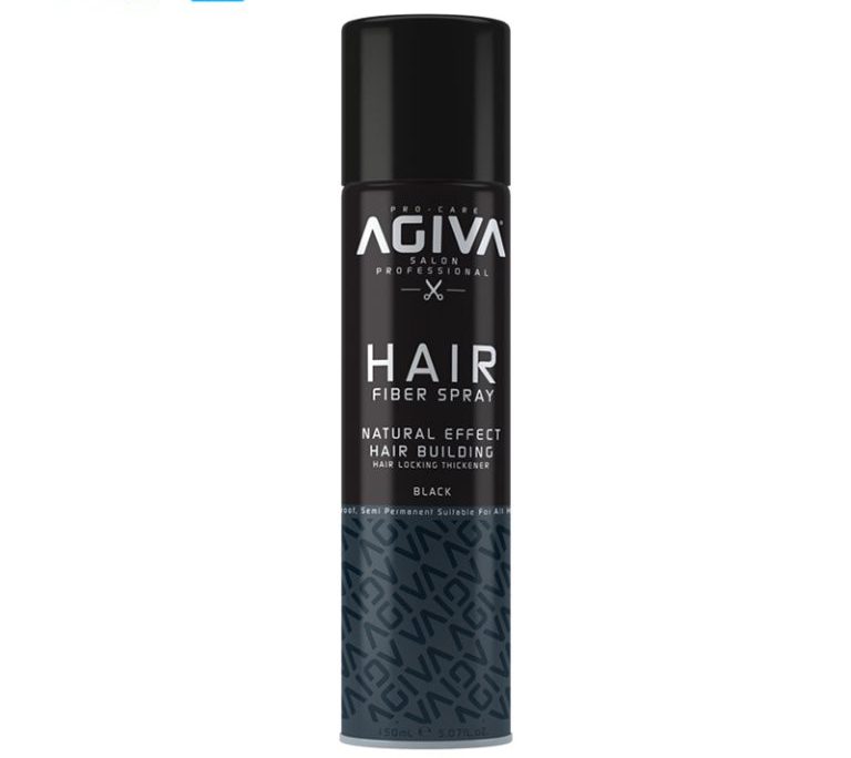 اسپری پرپشت کننده مو آگیوا AGIVA اصل مدل Black شماره 01 رنگ مشکی حجم 150 میلیلیتر
