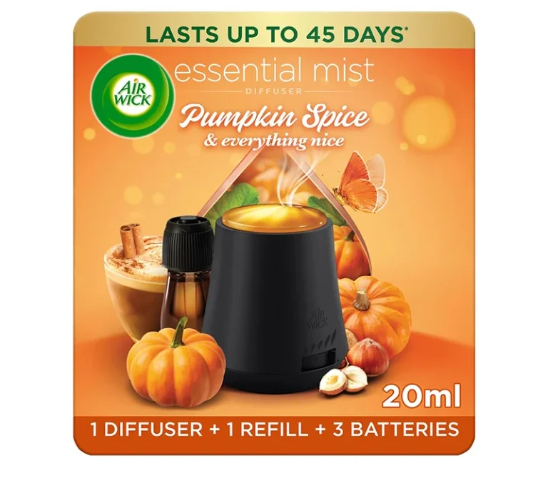 خوشبوکننده هوا ایر ویک Air Wick با پخش مه معطر طبیعی رایحه فندوق و کدو تنبل به همراه یدک