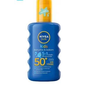 اسپری ضد آفتاب رنگی کودک نیوآ NIVEA مدل Koruma & Bakim محافظت کننده SPF +50 حجم 200 میلی‌ لیتر