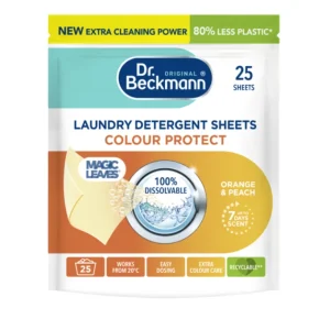 دستمال شستشو لباس دکتر بکمن Dr. Beckmann مدل Colour Protect رایحه پرتقال و هلو بسته 25 عددی