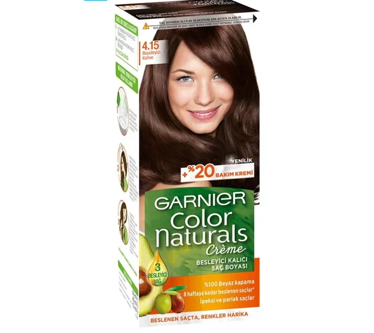 رنگ مو گارنیر Garnier شماره 4.15 رنگ قهوه ای جذاب