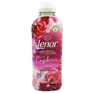نرم کننده لباس لنور Lenor با رایحه یاس و توت قرمز حجم 858 میلی لیتر