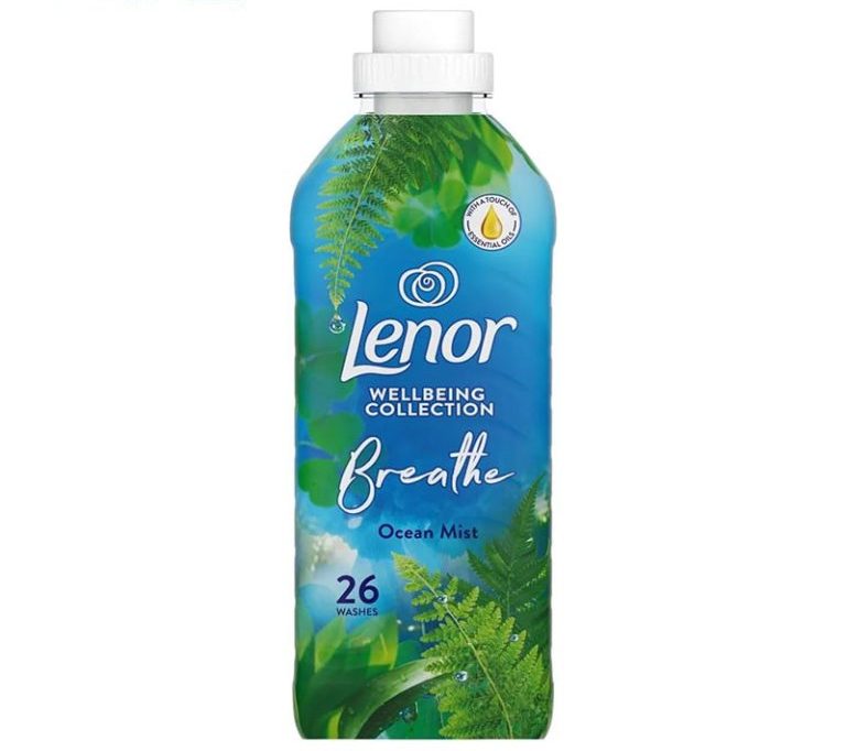 نرم کننده لباس لنور Lenor با رایحه نسیم اقیانوس حجم 858 میلی لیتر