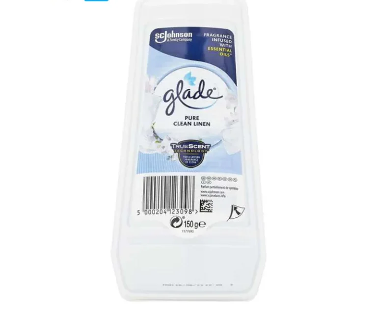 ژل خوشبوکننده هوا گلید Glade رایحه پارچههای تمیز Pure Clean Linen وزن 150 گرم