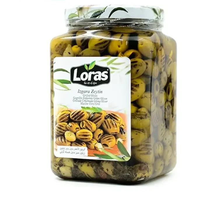 زیتون سبز کبابی بیهسته لوراس Loras وزن 900 گرم