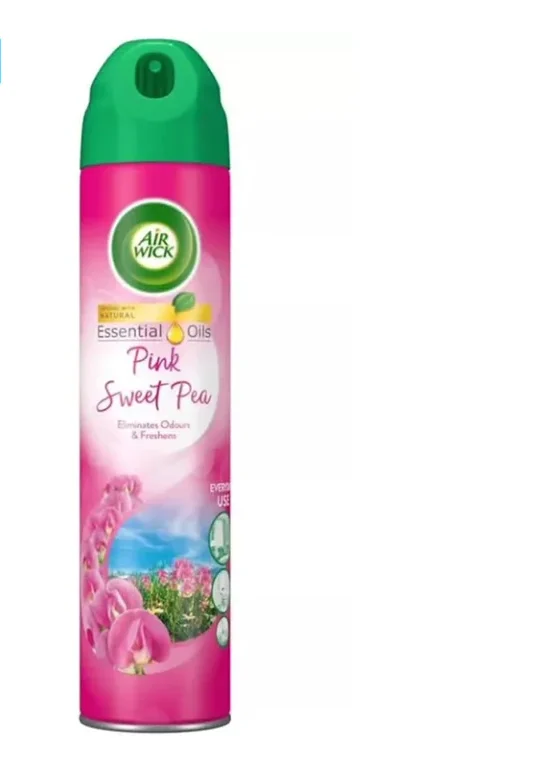 اسپری خوشبو کننده هوا ایر ویک Air Wick رایحه گل نخودی صورتی حجم 300 میلیلیتر