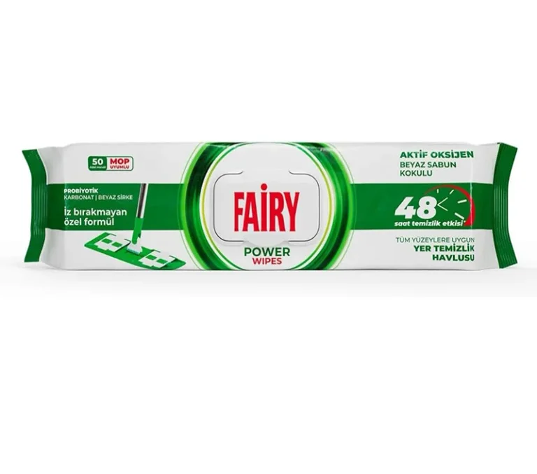 دستمال مرطوب مخصوص تی فیری Fairy رایحه صابون سفید بسته 50 عددی