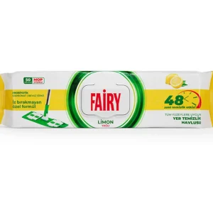 دستمال مرطوب مخصوص تی فیری Fairy رایحه لیمو بسته 50 عددی
