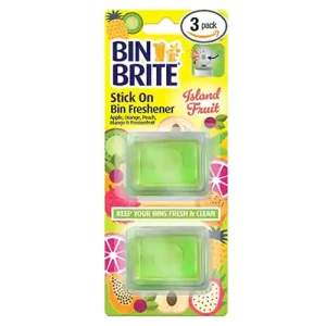 Bin brite stick on island fruit خوشبو کننده سطل زباله بریتانیایی بن بریت رایحه میوه جزیره بسته دوعددی