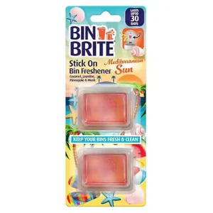 bin brite stick on mediterranean sun خوشبو کننده سطل زباله بریتانیایی بن برایت رایحه خورشید مدیترانه بسته 2 عددی
