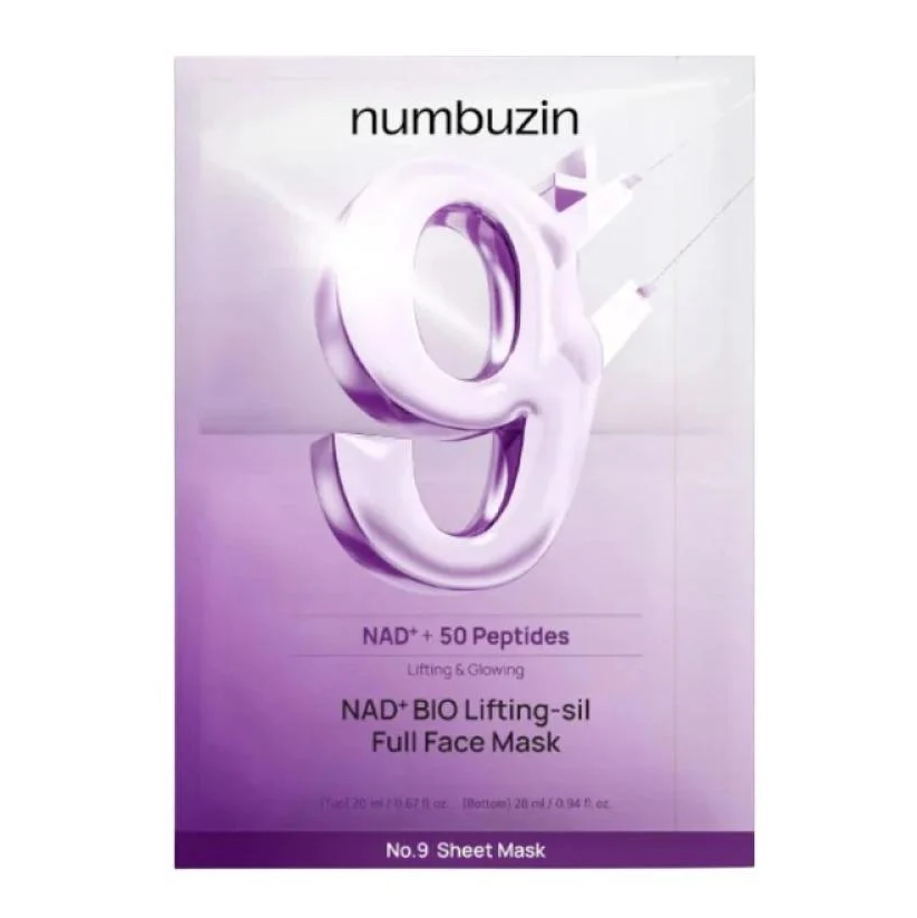 ماسک ورقه ای لیفت و درخشان کننده پوست نامبوزین Numbuzin مدل NAD+ + 50 Peptides تکی