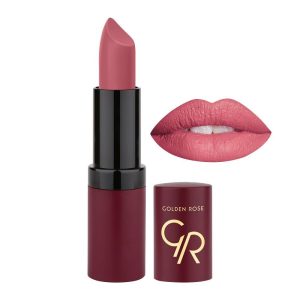 رژ لب جامد مات و مخملی گلدن رز Golden Rose مدل GR Velvet Matte Lipstick شماره 12