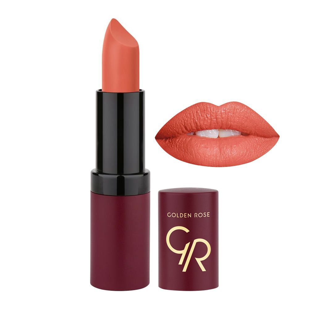 رژ لب جامد مات و مخملی گلدن رز Golden Rose مدل GR Velvet Matte Lipstick شماره 21