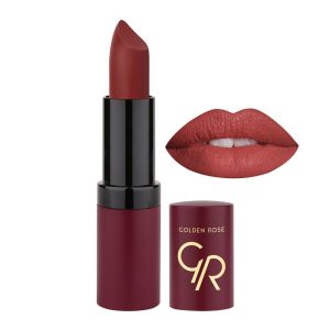 رژ لب جامد مات و مخملی گلدن رز Golden Rose مدل GR Velvet Matte Lipstick شماره 22