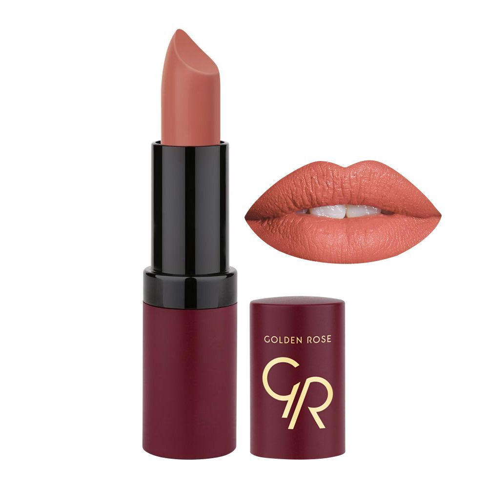 رژ لب جامد مات و مخملی گلدن رز Golden Rose مدل GR Velvet Matte Lipstick شماره 27