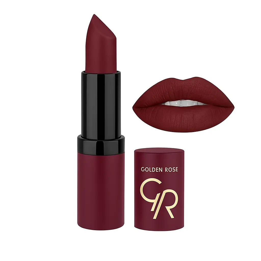 رژ لب جامد مات و مخملی گلدن رز Golden Rose مدل GR Velvet Matte Lipstick شماره 32