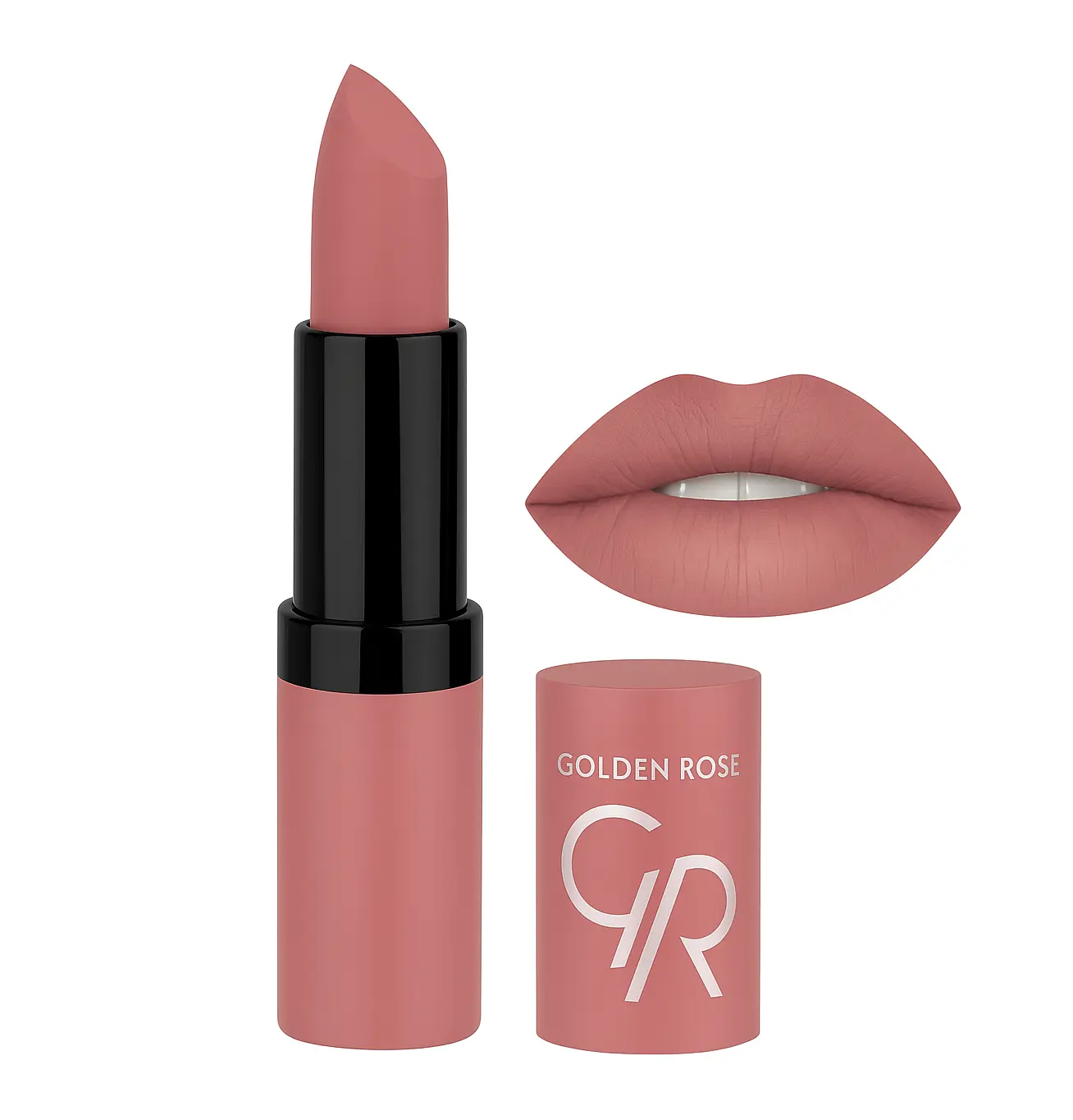 رژ لب جامد مات و مخملی گلدن رز Golden Rose مدل GR Velvet Matte Lipstick شماره 39