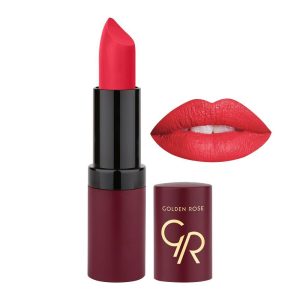 رژ لب جامد مات و مخملی گلدن رز Golden Rose مدل GR Velvet Matte Lipstick شماره 6
