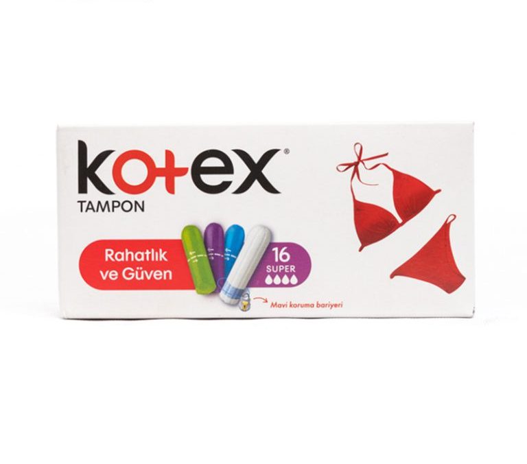 تامپون کوتکس Kotex مدل super (چهار قطره) بسته 16 عددی