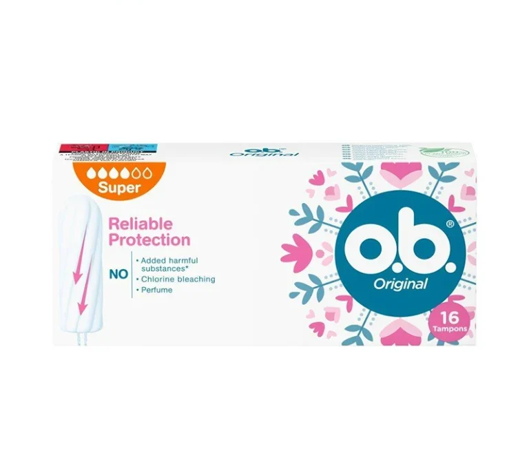 تامپون او.بی O.b مدل Super با جذب 4 قطره ای بسته 16 عددی