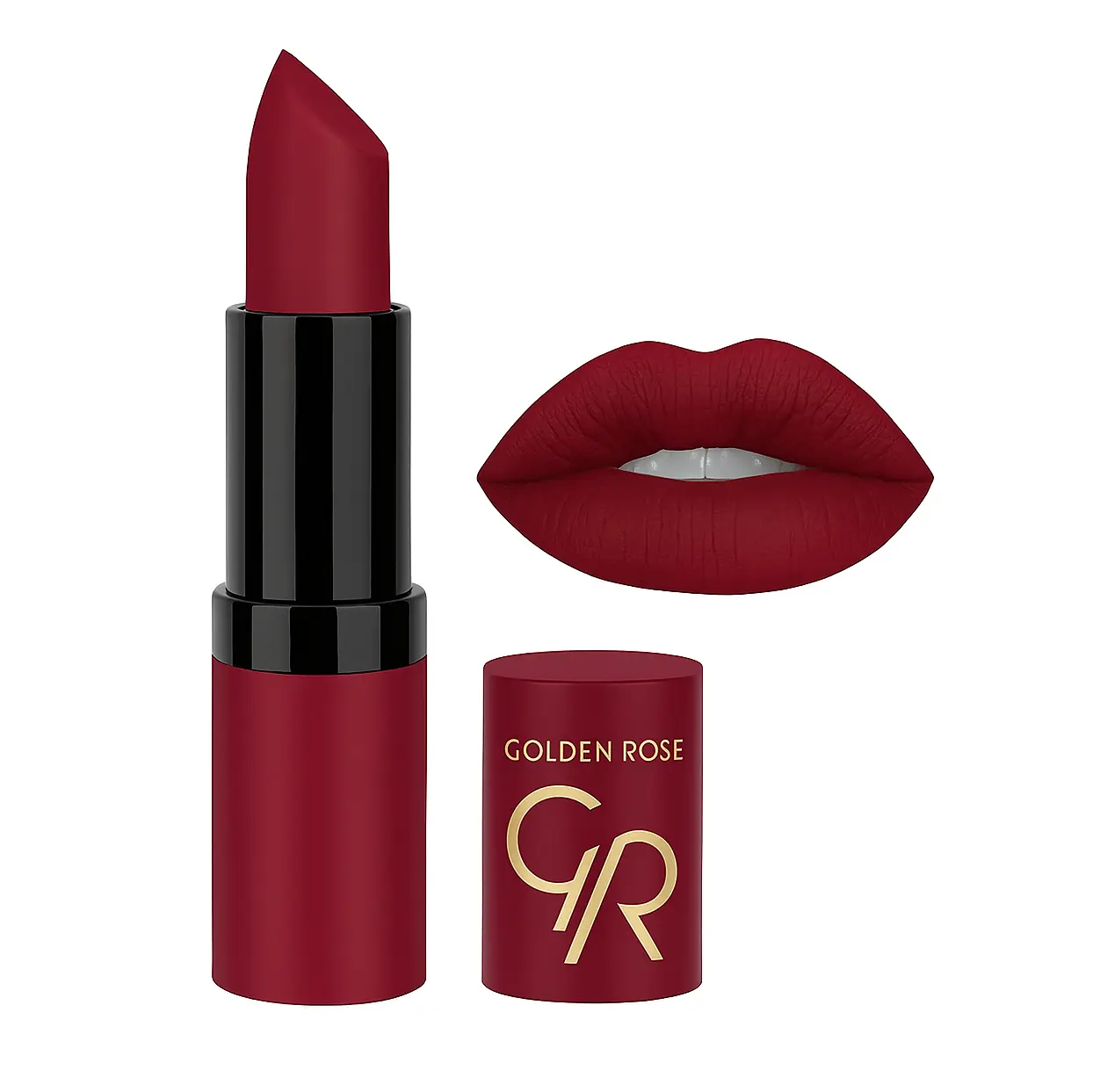 رژ لب جامد مات و مخملی گلدن رز Golden Rose مدل GR Velvet Matte Lipstick شماره 34
