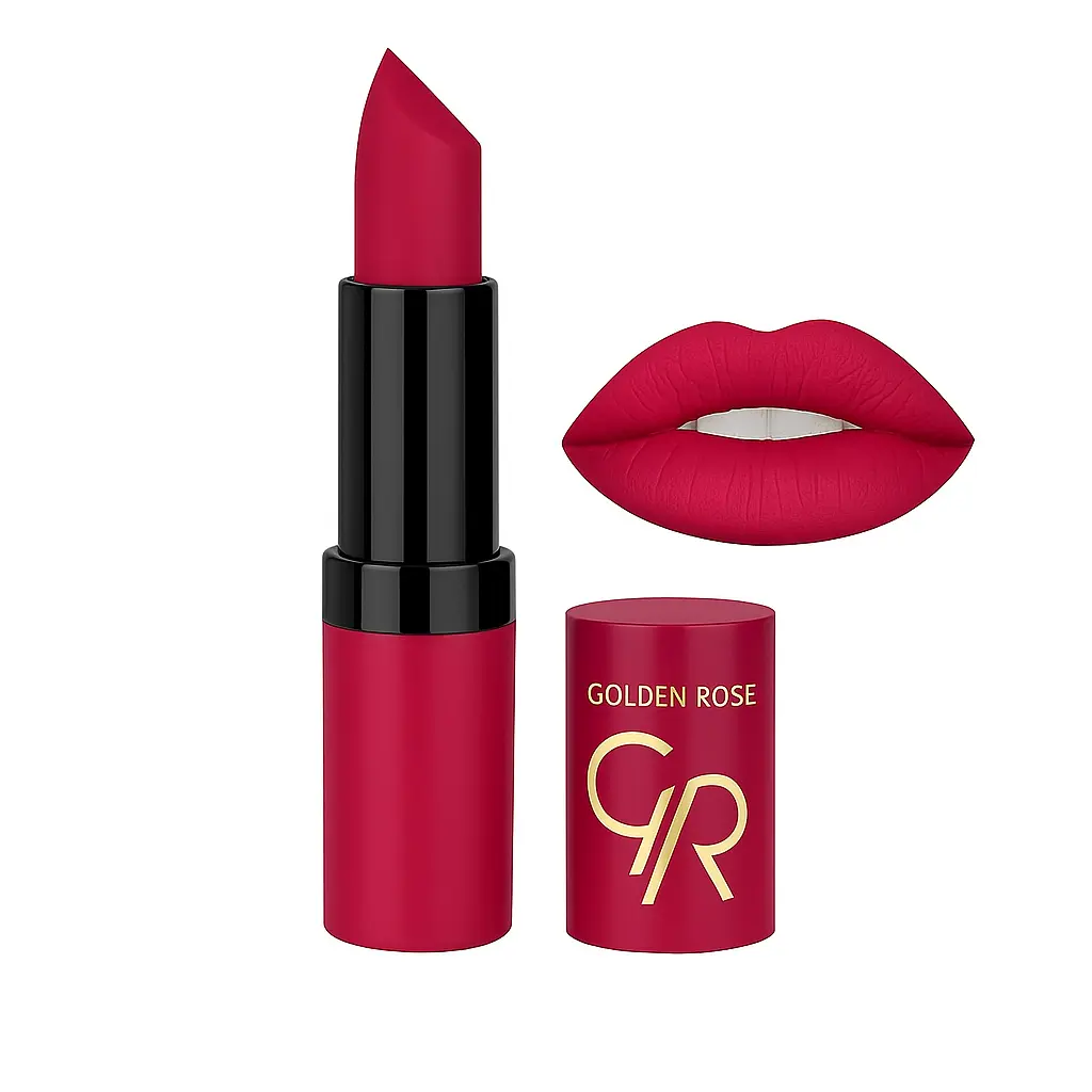 رژ لب جامد مات و مخملی گلدن رز Golden Rose مدل GR Velvet Matte Lipstick شماره 17