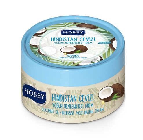 کرم مرطوب کننده دست و صورت هوبیHOBBY حاوی عصاره نارگیل حجم 250 میل