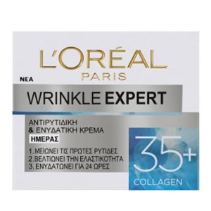 کرم روز ضد چروک و آبرسان کلاژن +35 سال لورال Loreal مدل Wrinkle Expert حجم 50 میل