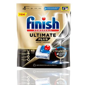 قرص ماشین ظرفشویی فینیش اولتیمیت پلاس بسته 45 عددی با رایحه لیمو