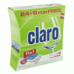 قرص ماشین ظرفشویی اتریشی کلارو 11 کاره 32 عددی claro